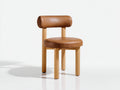 Chaise de salle à manger en cuir synthétique brun 47x50x78 cm - pour salle à manger et cuisine - dossier cylindrique - style moderne