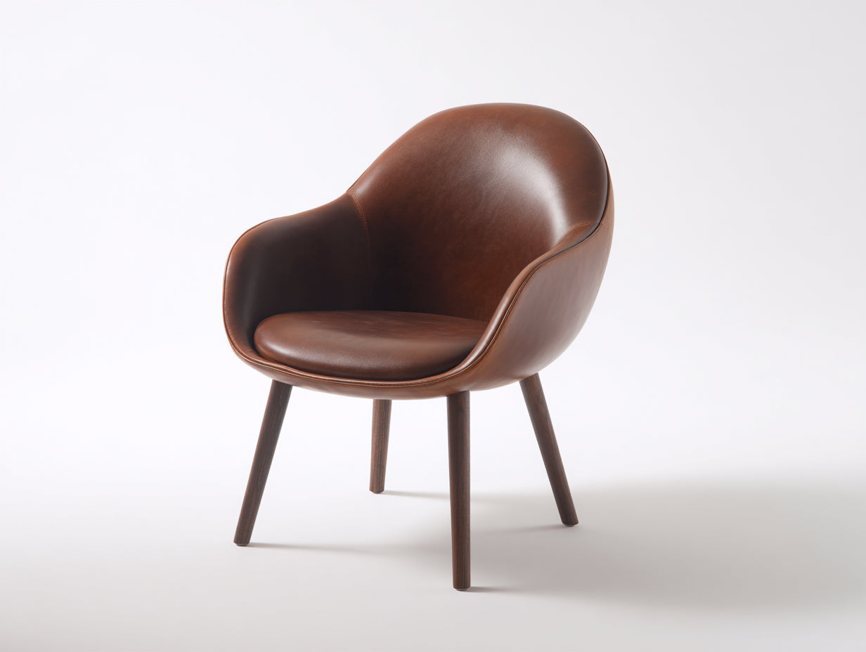 Chaise de salle à manger en cuir marron-bois foncé 62x59x83 cm - adaptée à la salle à manger - style contemporain avec accoudoirs