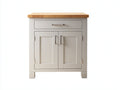 Buffet aspect bois gris et bois naturel 94x42x87 cm - pour salle à manger - 2 portes et 1 tiroir - style classique
