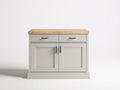 Buffet aspect bois beige et bois naturel 116x44x88 cm - pour salle à manger - 2 portes et 2 tiroirs - style classique
