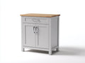 Buffet en bois gris clair-bois naturel 92x42x84 cm - adapté à la salle à manger - style contemporain avec portes et tiroir