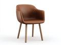 Chaise de salle à manger en cuir synthétique brun 57x56x80 cm - pour salle à manger et cuisine - accoudoirs intégrés - style moderne