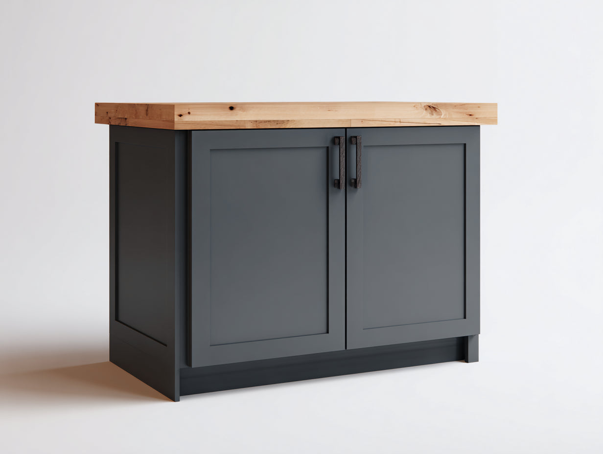 Buffet en bois gris foncé-bois naturel 105x44x86 cm - adapté à la salle à manger - style contemporain avec portes